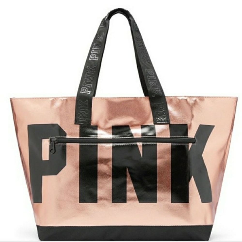 Gold metallic VS Pink tote